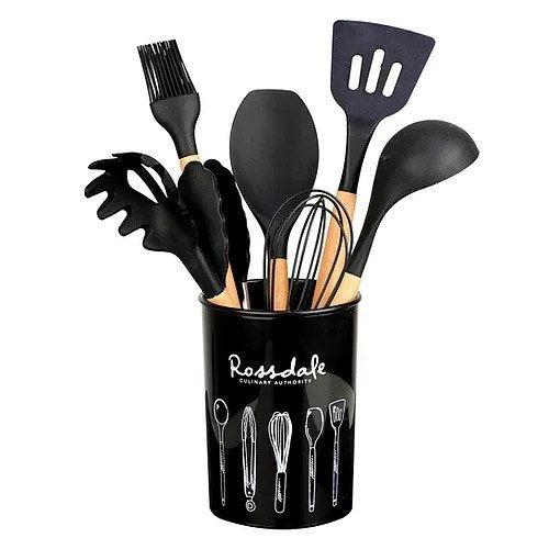 ROSSDALE 8pcs Non-Stick Silicone Kitchen Cooking Utensils Set