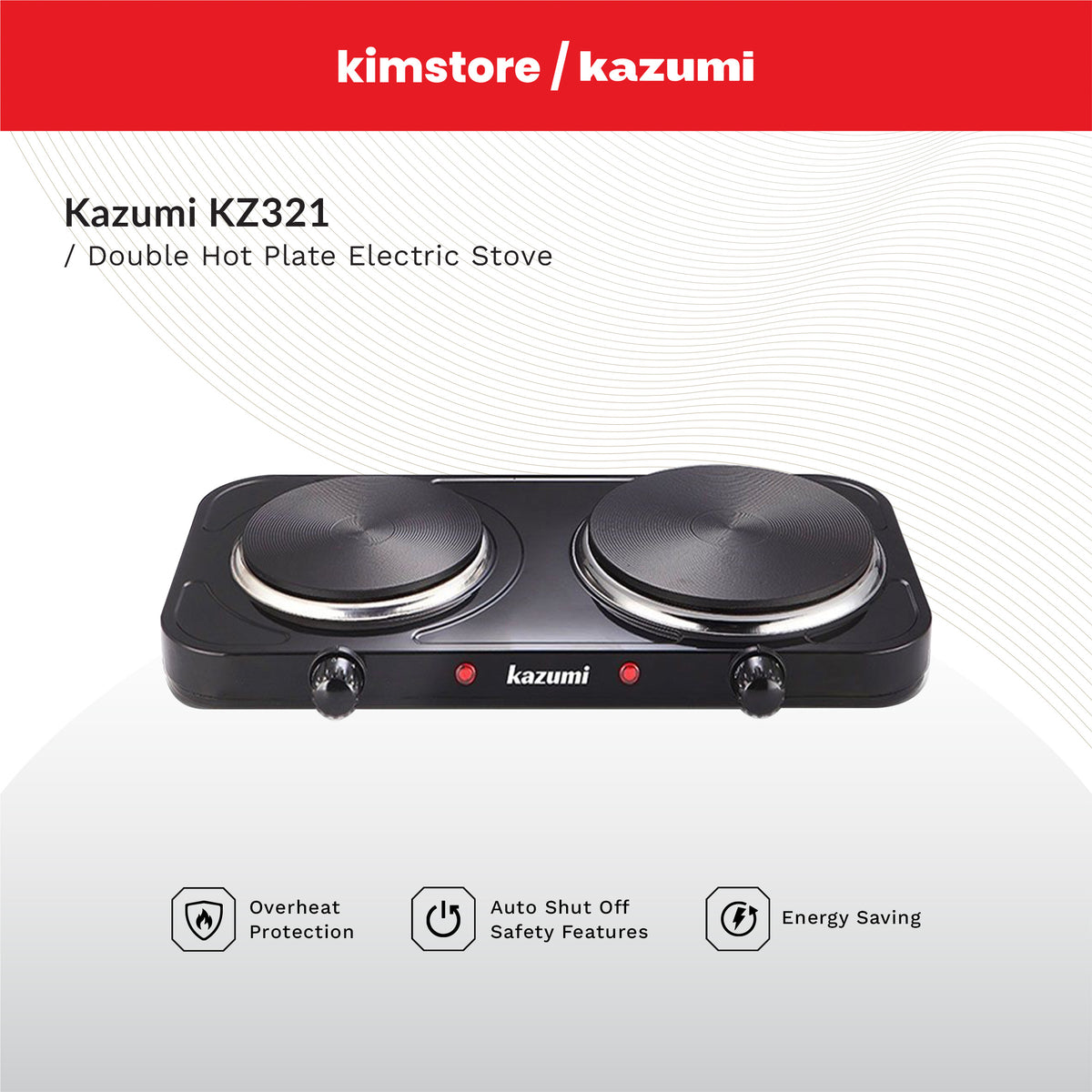 KAZUMI KZ321 Double Hot Plate Electric Stove