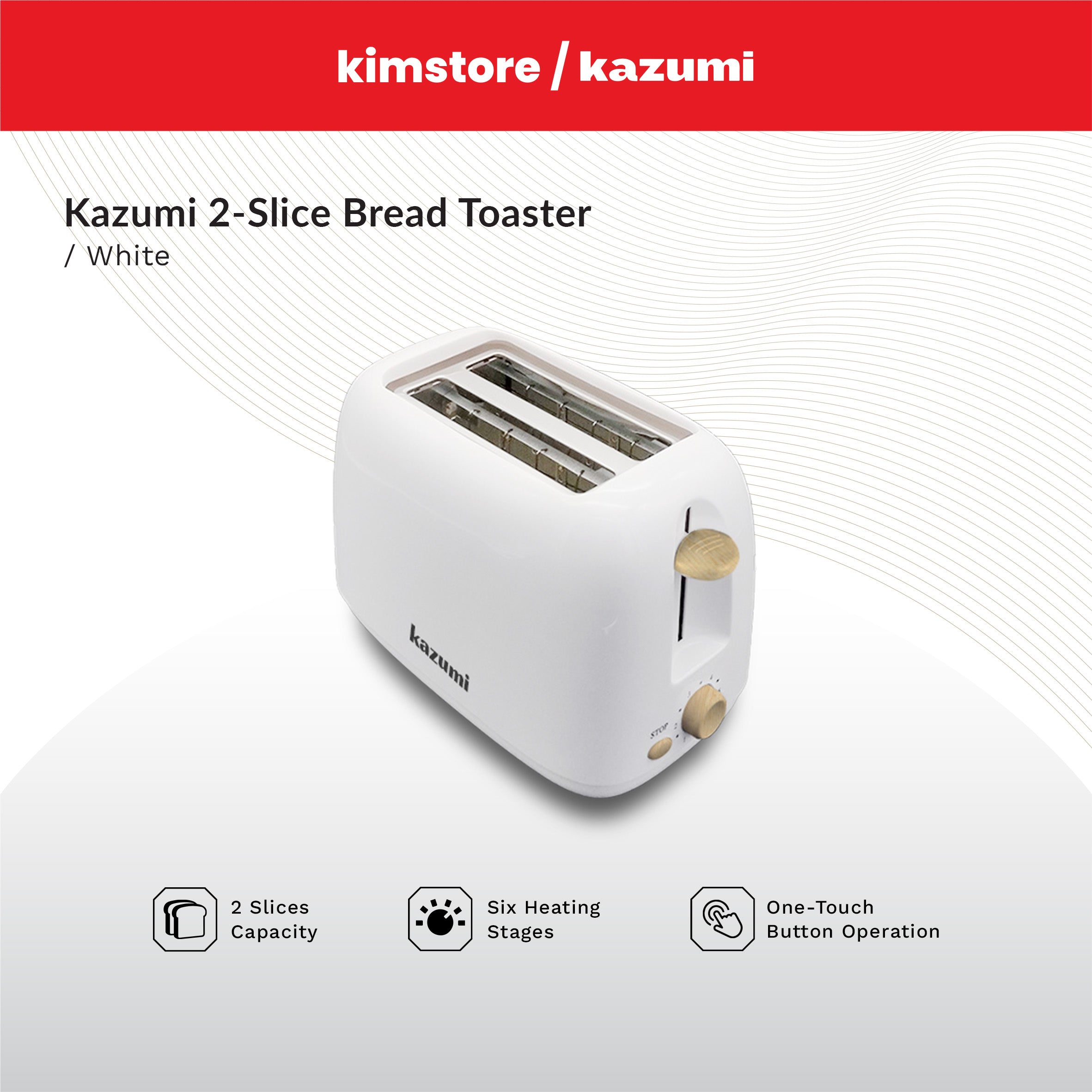 [Open Box] [C] Kazumi 2-Slice Bread Toaster