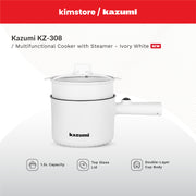 kazumi kz 308 1.5l multifunctional cooker with steamer ivory white