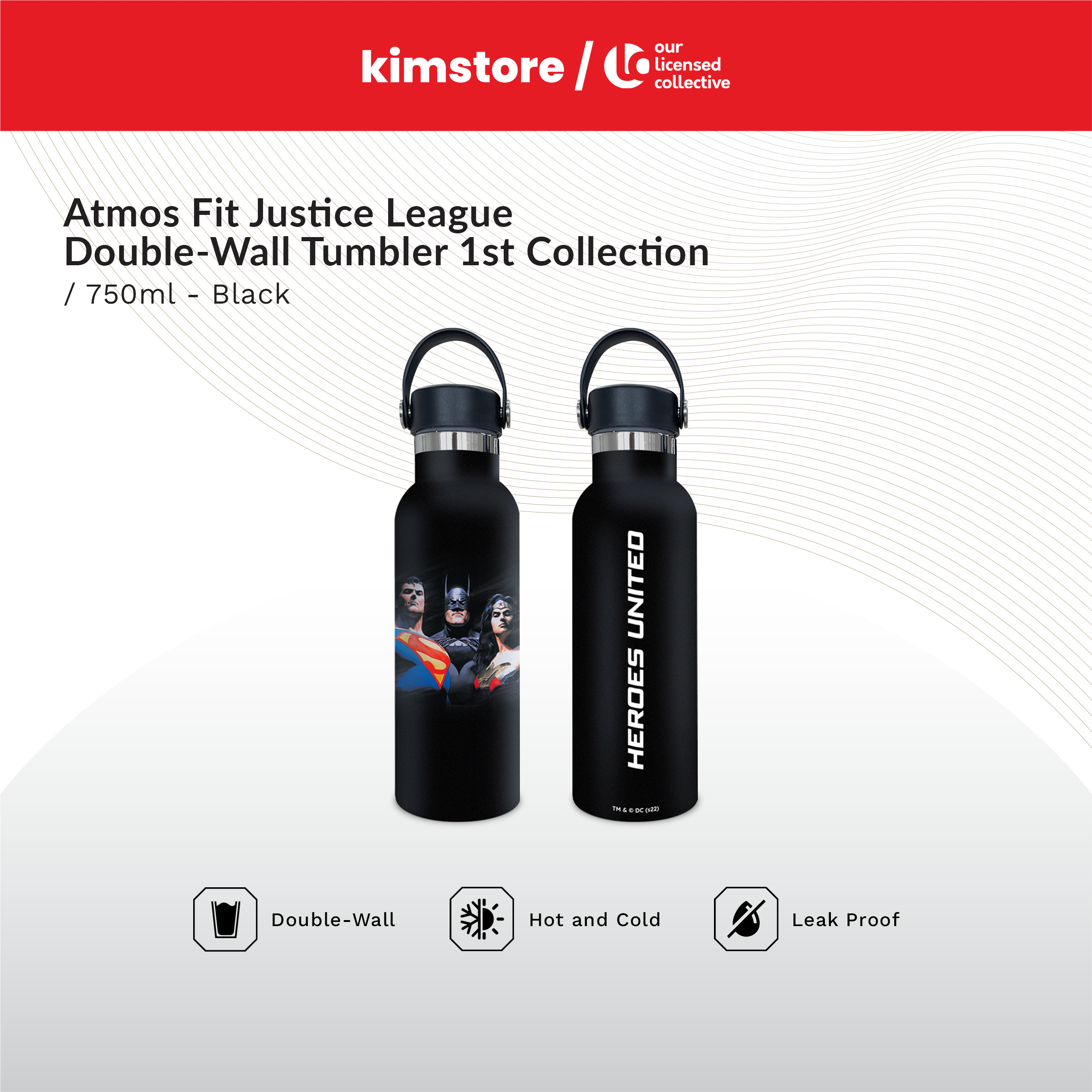 Atmos Fit 750ml Justice League Double-Wall Tumbler 1st Collection