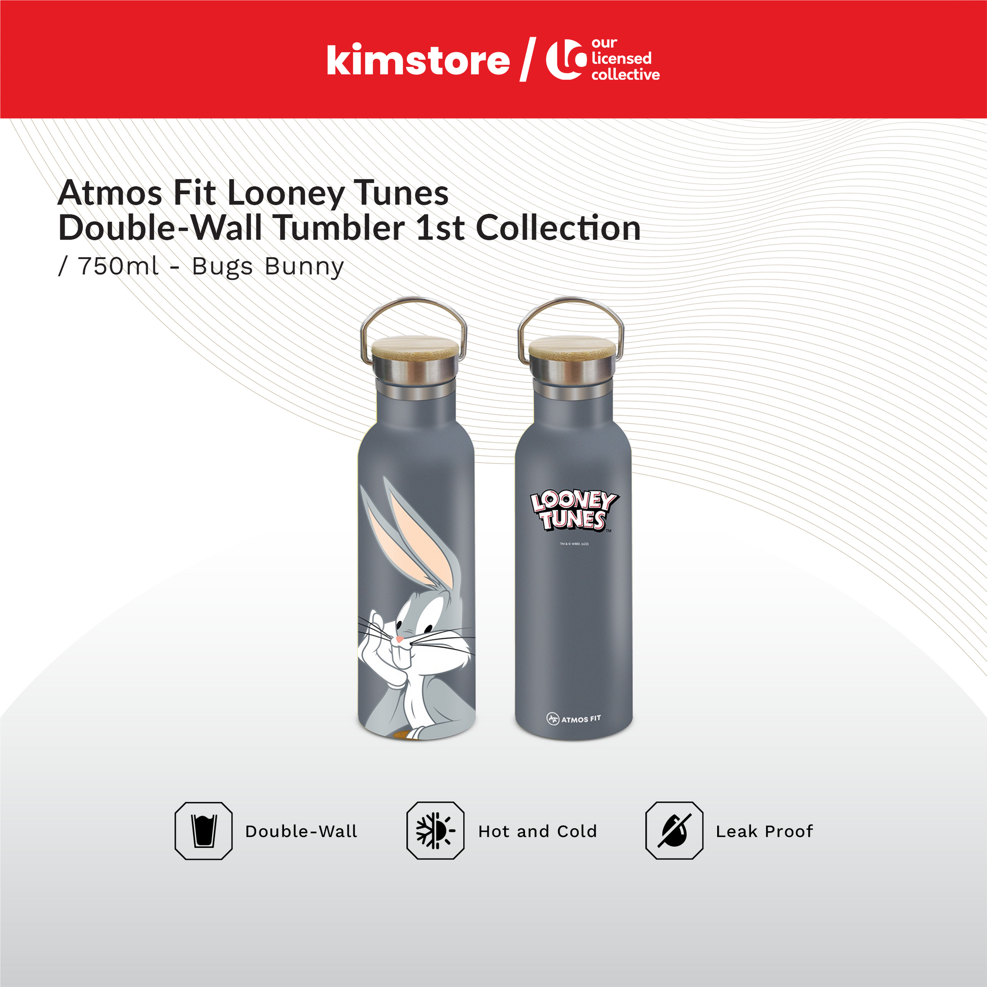 atmos fit 750ml looney tunes double-wall tumbler 1st collection