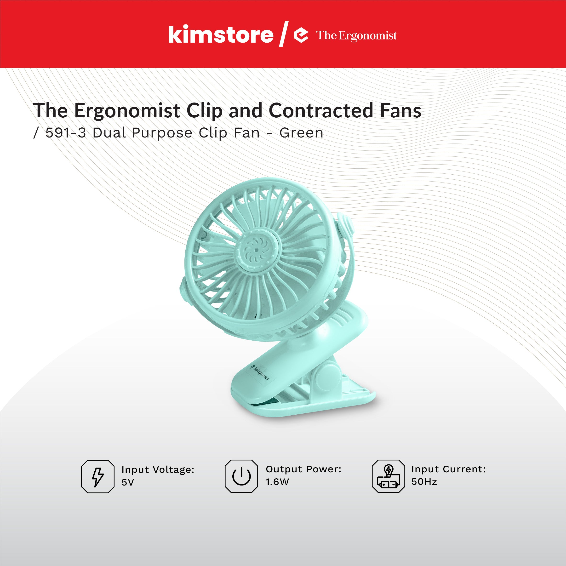 THE ERGONOMIST 591-3 Dual Purpose Clip Fan
