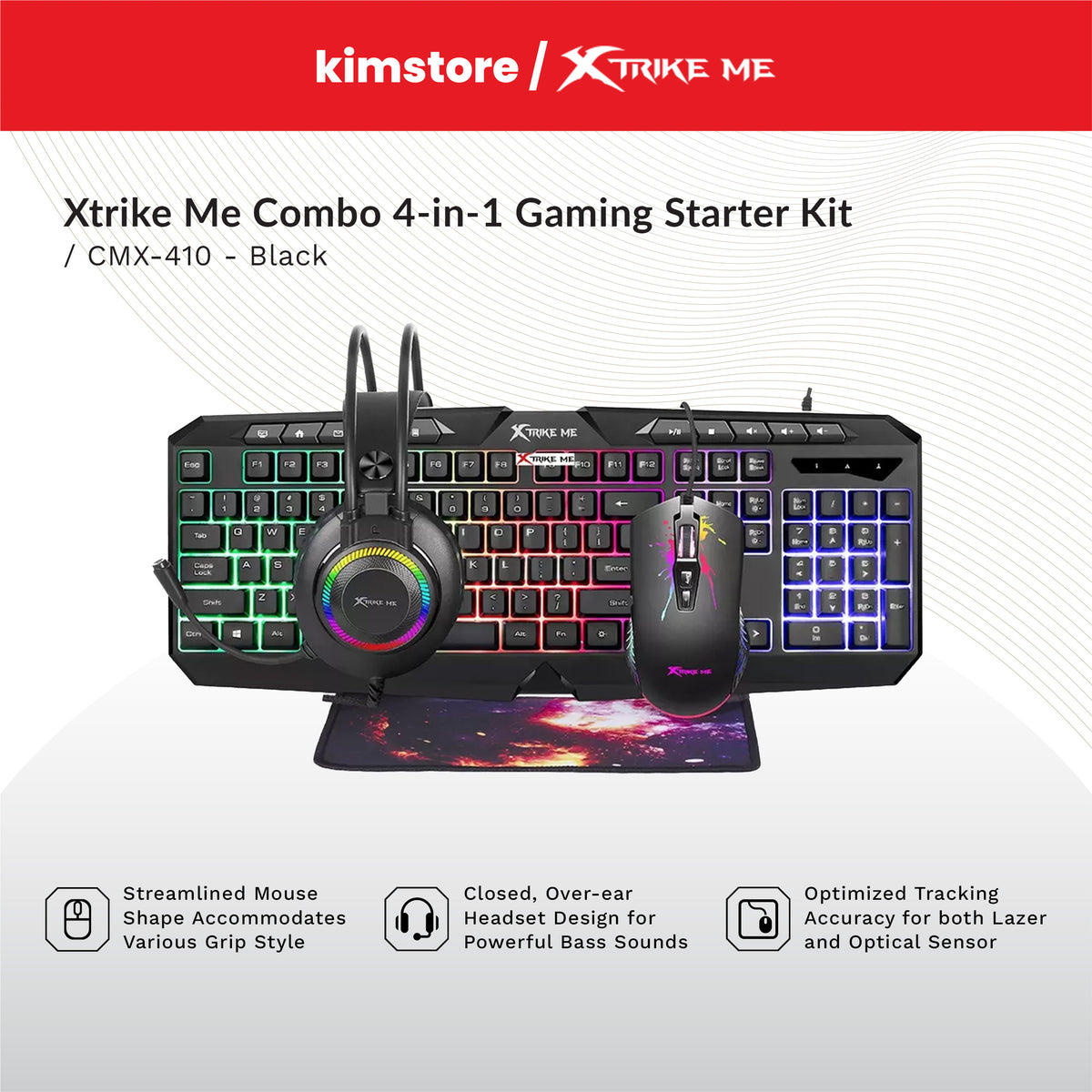 XTrike Me Combo 4-in-1 Gaming Starter Kit CMX-410