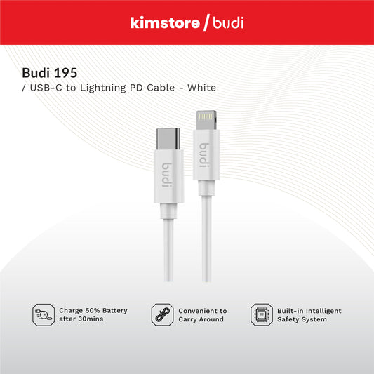 BUDI 195 USB-C to Lightning PD Cable