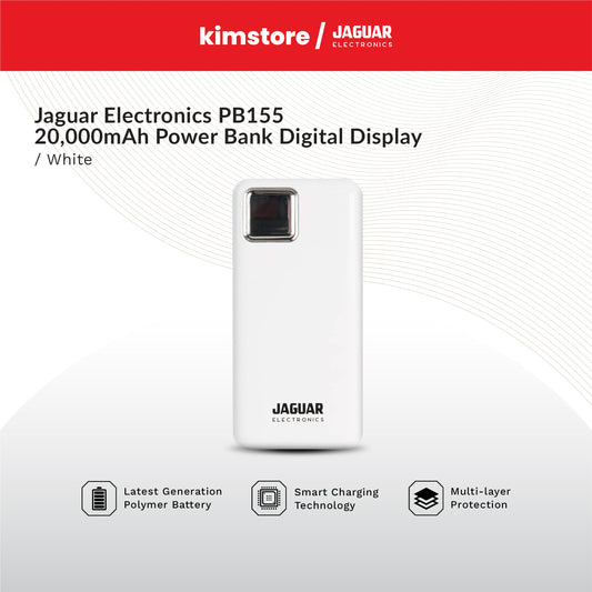 Jaguar Electronics PB155 20000mAh Power Bank Digital Display 22.5W PD/QC 3.0 Fast Charging Type-C
