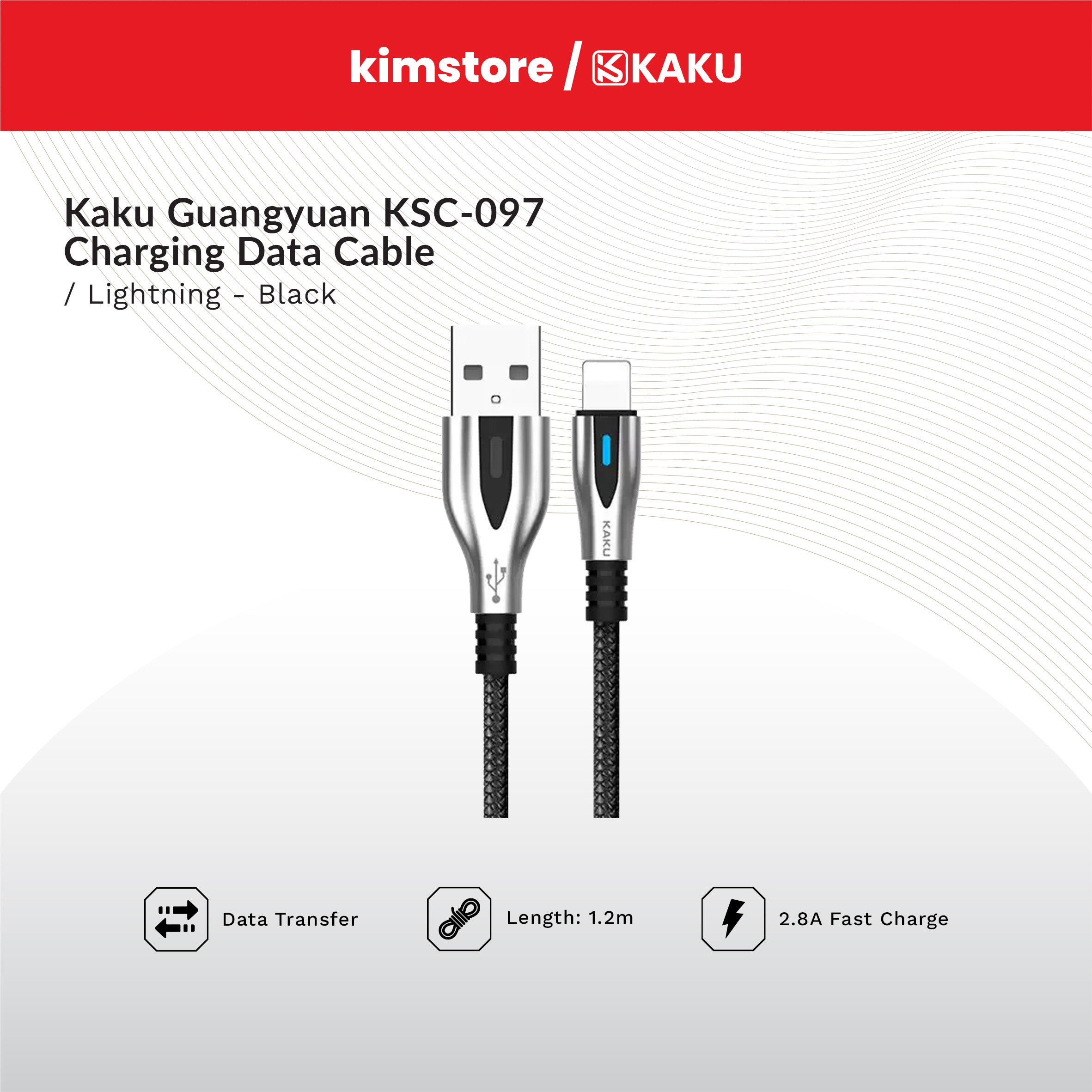 KAKU GUANGYUAN KSC-097 Lightning Charging Data Cable