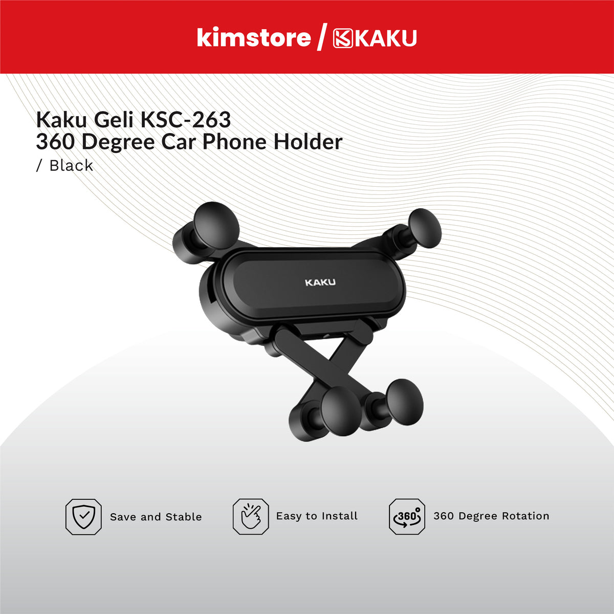 KAKU GELI KSC-263 360 Degree Car Phone Holder