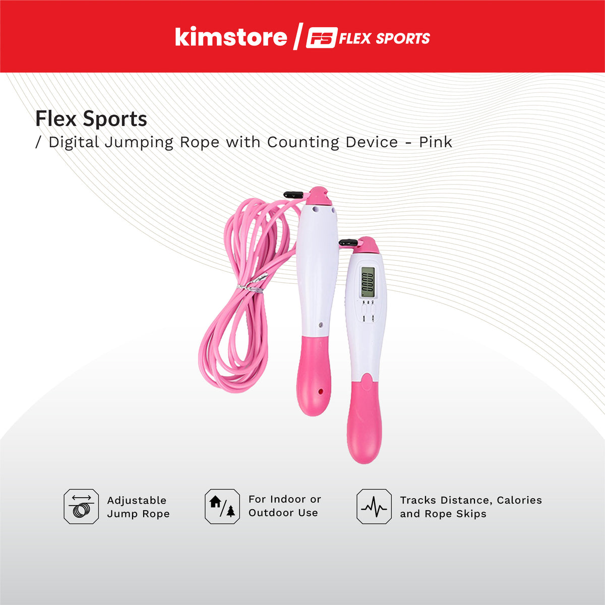FLEX Sports Digital Jumping Rope with Counting Device