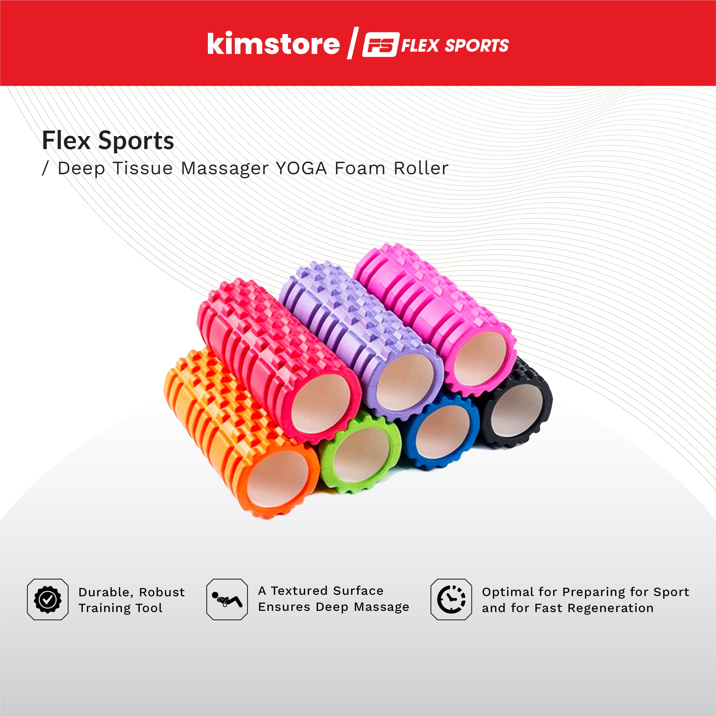 Flex Sports Deep Tissue Massager YOGA Foam Roller