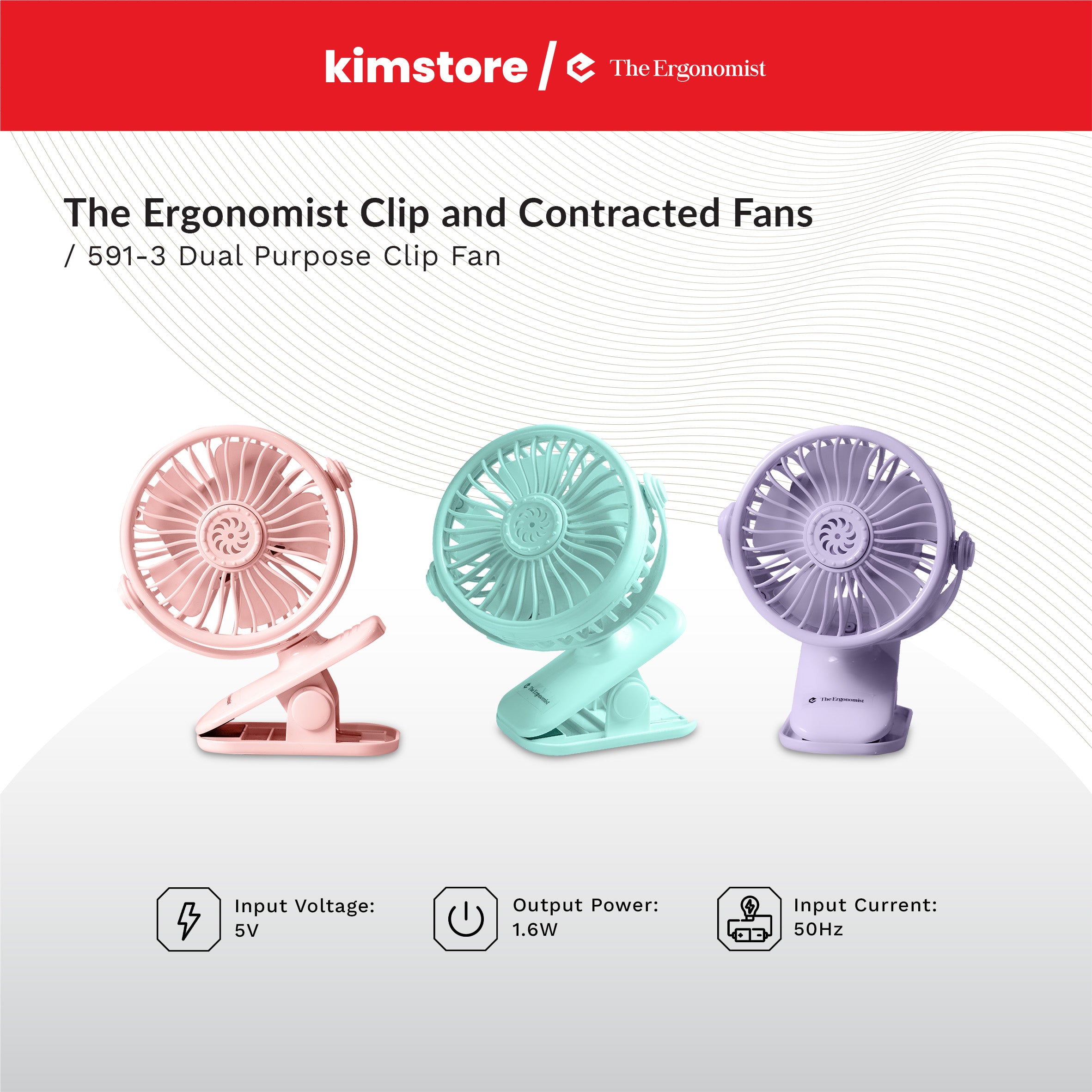 THE ERGONOMIST 591-3 Dual Purpose Clip Fan